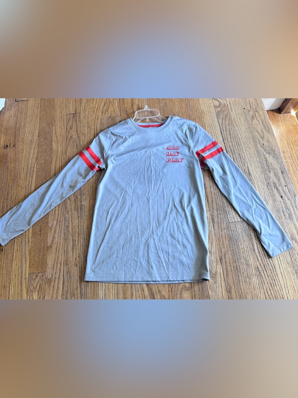 Target All in Motion Light Gray Long Sleeve Tee with Orange Accents